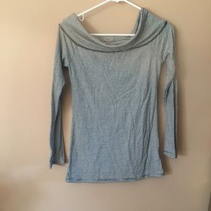 Striped Cowl Neck Top